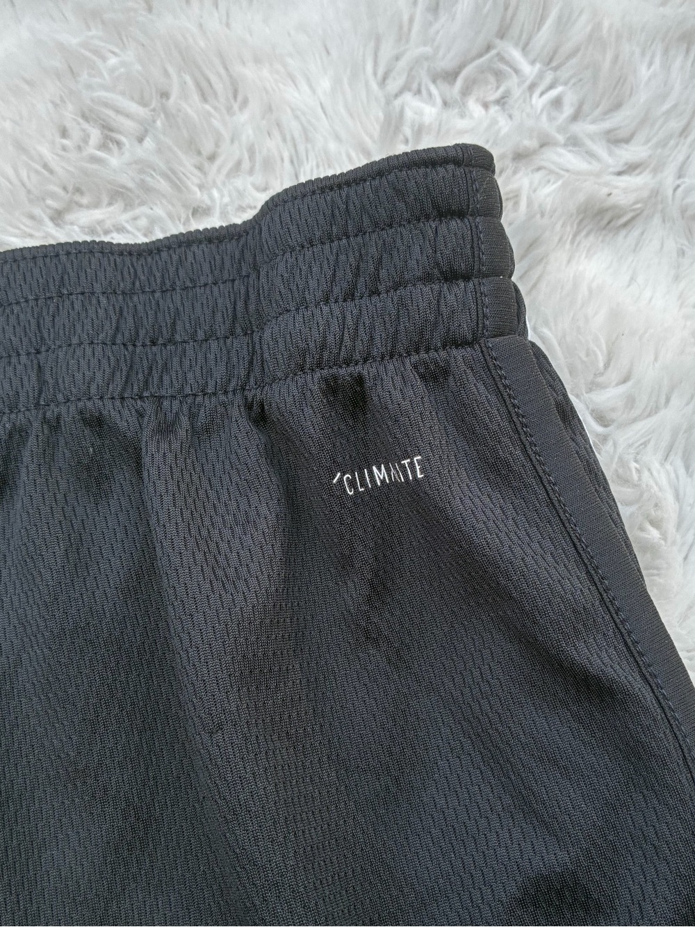 Adidas Black Women's Athletic Shorts with White Side Stripes - Picture 4 of 5